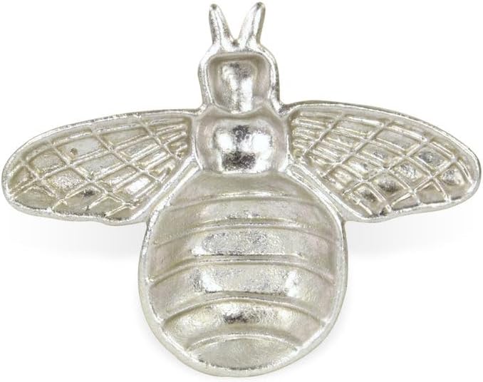 8" Silver Cast Iron Bumble Bee Trinket Tray