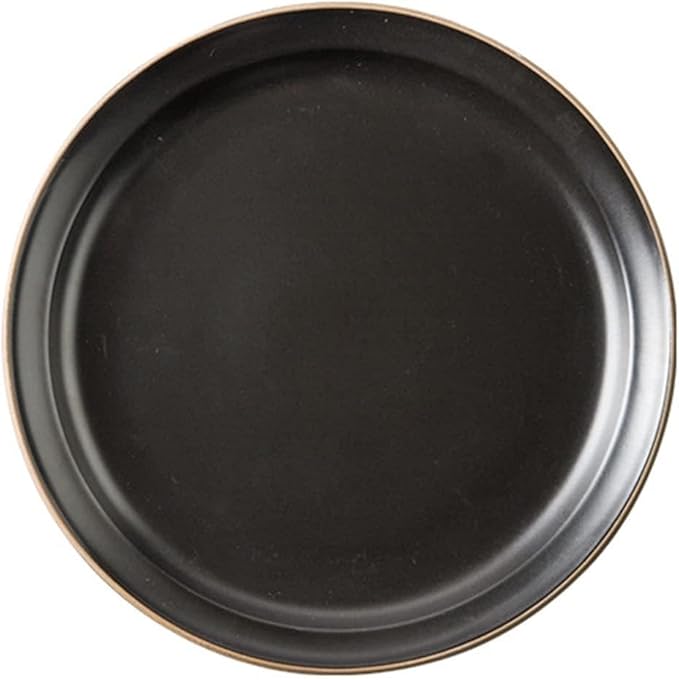 Dinner Plate Simple Ceramic Dinner Plates Creative Grey Nordic Plate Household Dishes and Bowls Porcelain Tableware for Kitchen(9 Inch Plate Black)
