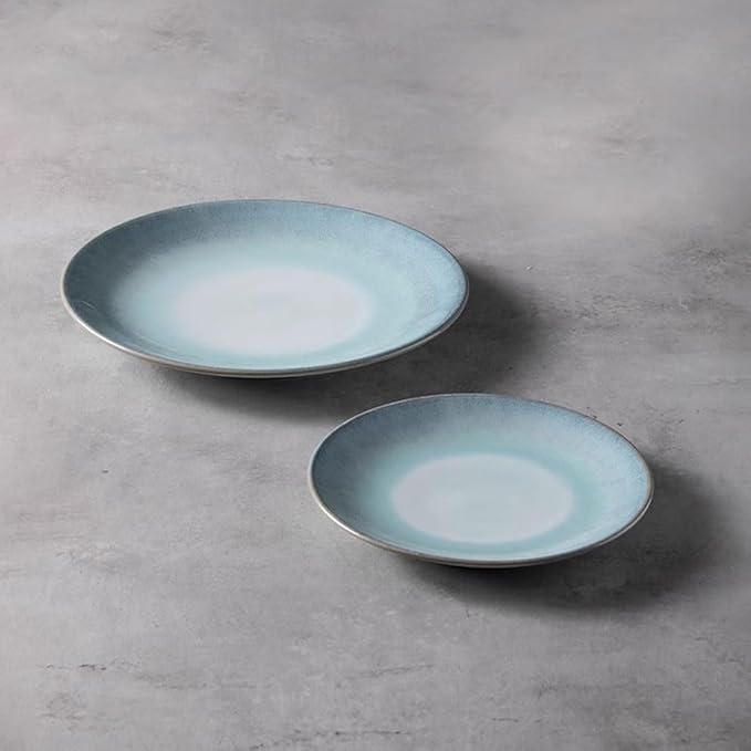GSOUL Dinner Plate Simple Ceramic Dinner Plate Household Ceramic Kiln Plate Pasta Plate Western Dinner Plate Fruit Snack Plates