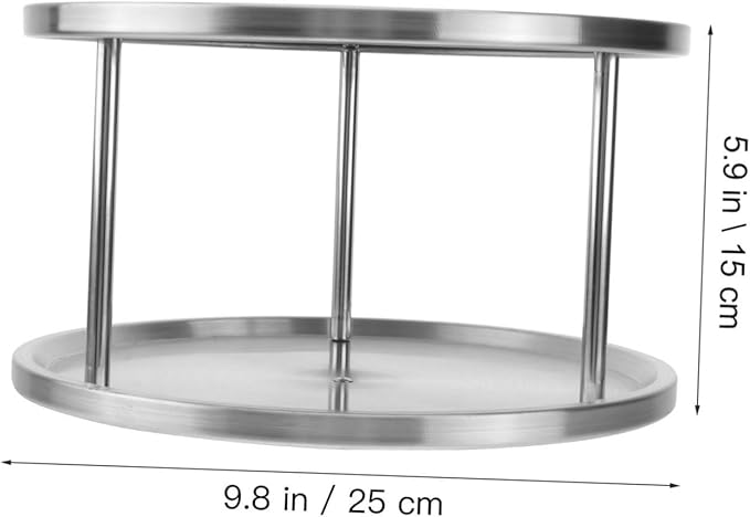 ABOOFAN Stainless Steel Seafood Platter Silver Crimped Round Smooth Food and Dessert Plates Elegant Serving Tray for Dinner Parties and Casual Gatherings