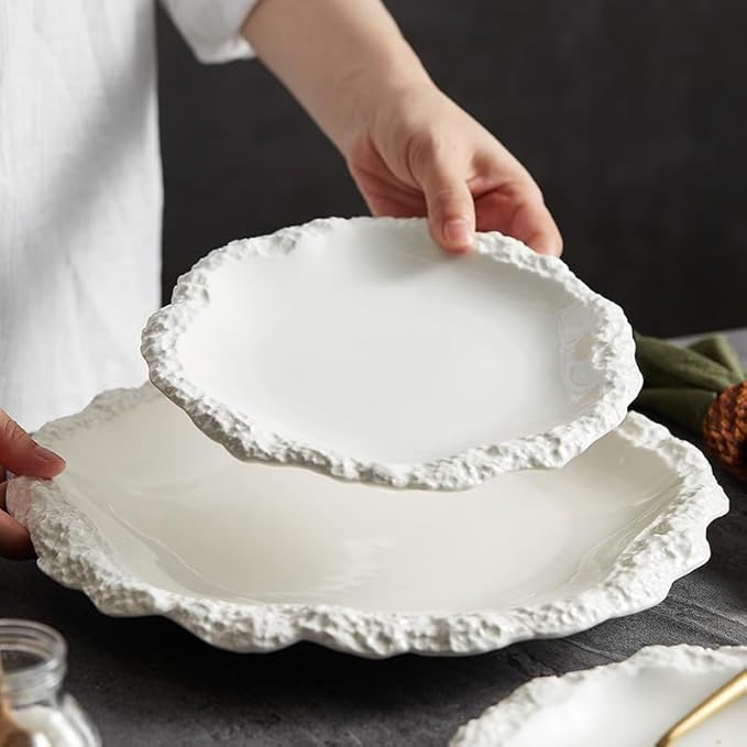 Appetizer Plates - Ceramic Flat Plates for Snacks, Ideal for Dining and Entertaining, Durable Household Dishware for Everyday Use