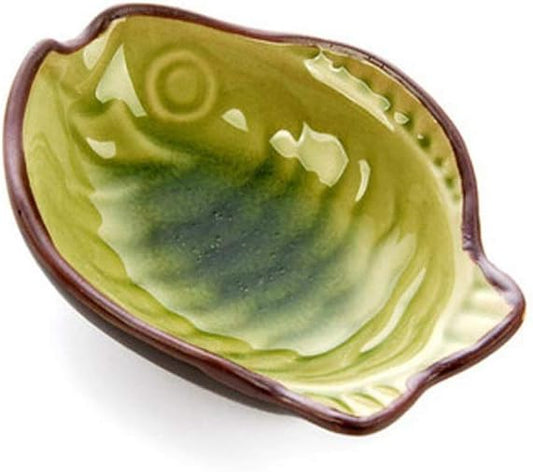 Ceramic Cutlery Salad Bowl Appetizer Plates Japanese Glaze Ceramic Fish Shape Porcelain Saucers Bowl Sauce Dishes Sushi Dinnerware, Side Dish Plate Dipping Sauce Dish, Set of 6 Small bo