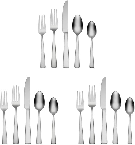 Oneida H290020AL20 Satin Nocha 20 Piece Everyday Flatware Set, Service For 4 (Pack of 3)
