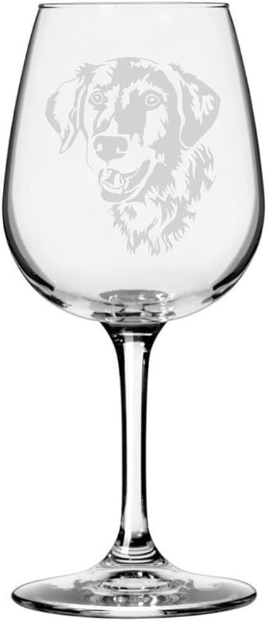 Etched Laser Art Golden Retriever (Alternate) Customized Personalized Dog Themed Etched 12.75oz Wine Glass Custom Dog Breed Wine Glasses for Pet Lovers, Personalized Birthday Gift for Men & Women