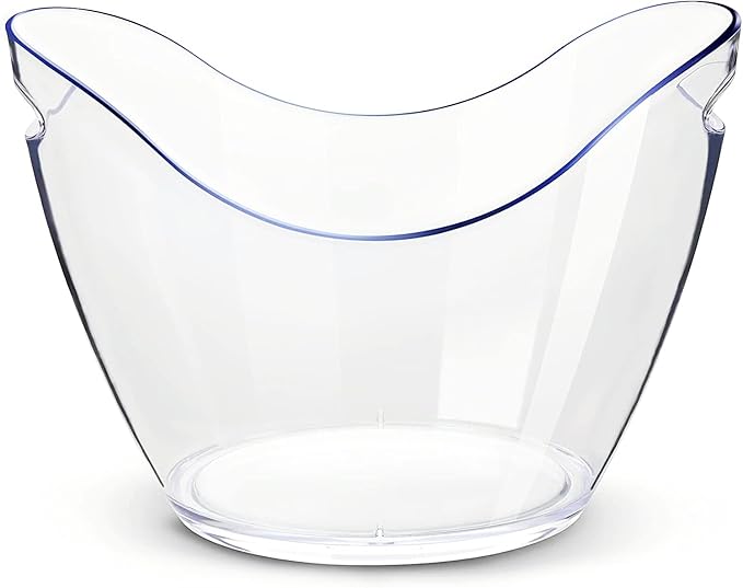 Ice Bucket Parties Wine Bucket Plastic Clear Acrylic For 8 Liter Plastic Tub Perfect for 5 Champagne, Wine or Beer Bottles(2 Pieces,8 Liter)