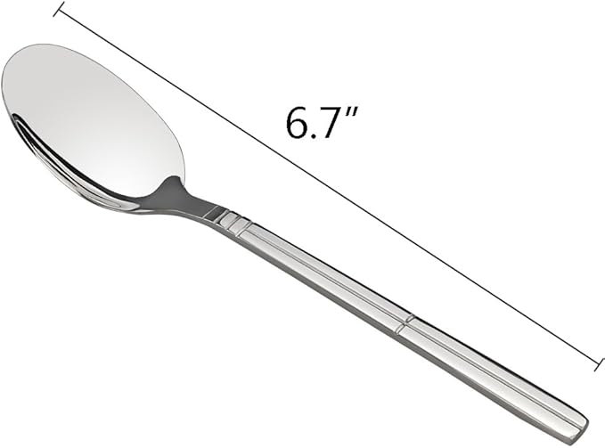 Saedy Stainless Steel Dessert Spoons, 6.7 Inches, 12 Piece Small Spoons for Dessert