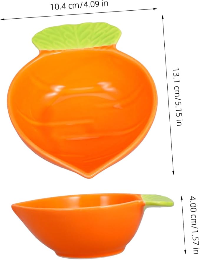 Carrot Shaped Ceramic Sauce Dish for Dipping Sauce Unique Appetizer Plate for Sushi and Condiments Versatile Dish for Parties and Home Use