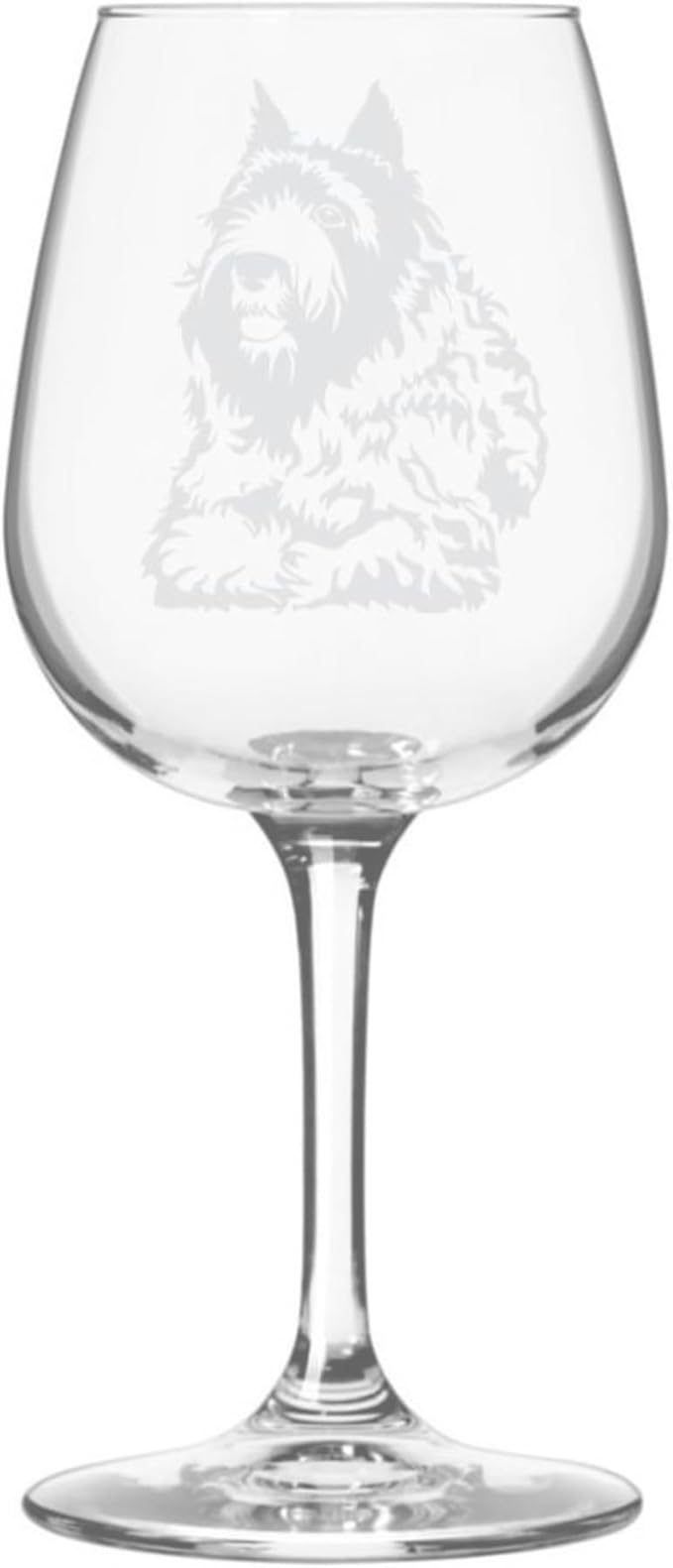 Etched Laser Art Bouvier des Flandres Personalized Dog Themed Etched 12.75oz Wine Glass Custom Dog Breed Wine Glasses, Ideal for Pet Lovers, Birthday Gift for Men & Women, Personalized Gift