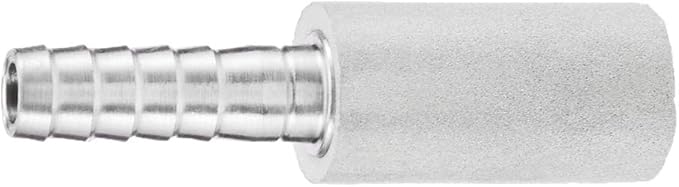 JoyTube Stainless Steel Aeration Stone, 0.5 Micron Diffusion Stone with 1/4" Hose Barb, Stainless Steel Aeration Oxygenation Stone Carbonating Stone for Home Brewing Beer (Pack of 2)