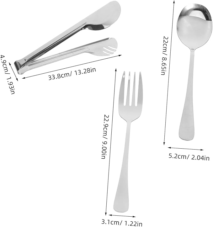Alipis 2sets Travel Utensil Set Serving Spoon Set Reusable Silverware Party Tableware