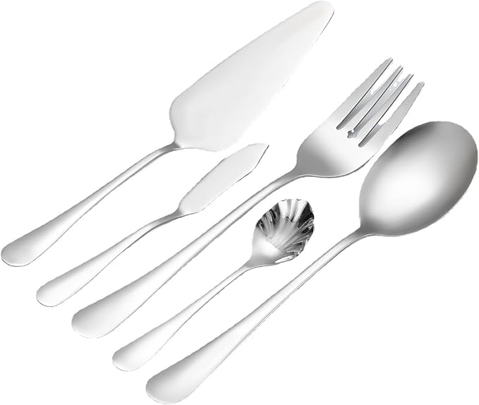 Stainless Steel Flatware serving set,Home Kitchen Eating Tableware Set,Dishwasher Safe,For Home Kitchen Restaurant Hote 61-piece Thickened Stainless Steel Cutlery Set Hotel Restaurant Knife, Fork And