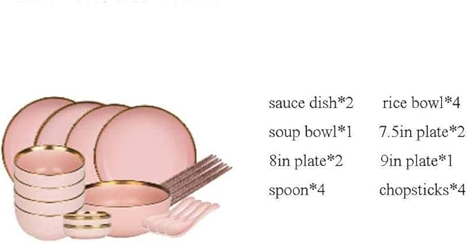 Dinner Plates,Dishes/Plate/Bowl Set,20 Pieces Pink Phnom Penh Matte Porcelain Tableware Ceramic Dinner Set Housewarming Gifts