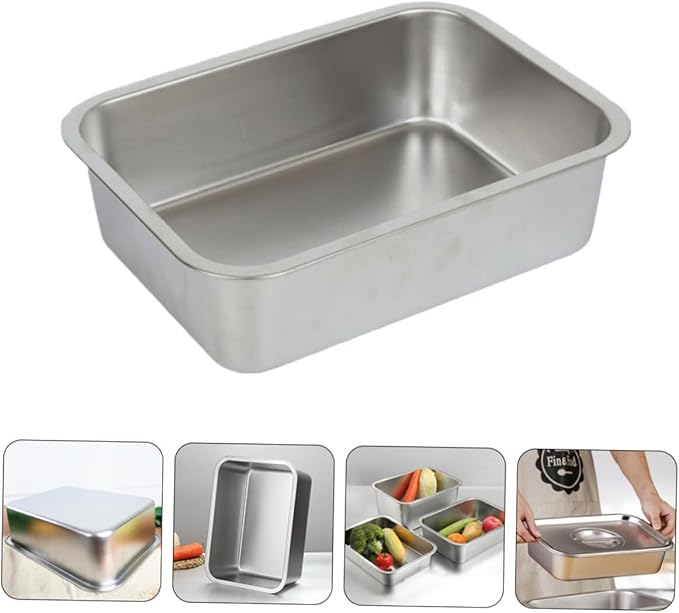 Alipis 1pc Stainless Steel Food Serving Plate Serving Tray for Vegetables Home Dishes Banquets and Restaurants