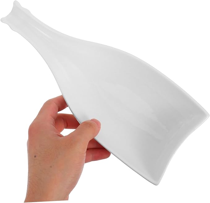 Amosfun Wine Bottle Shaped Ceramic Plate Elegant Food Dish for Cold Appetizers Unique Dinner Container for Home Restaurant Bar and Parties Decorative Food Serving Tray