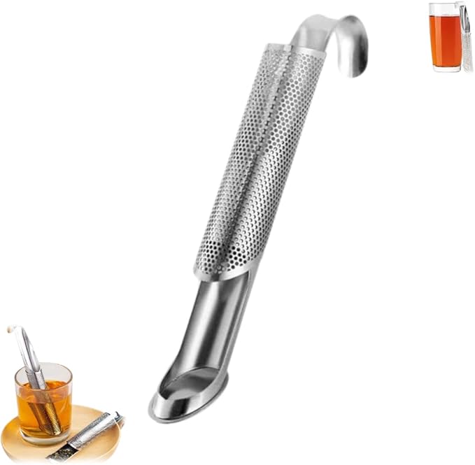 New Upgraded Stainless Steel Tea Diffuser with Hook Handle, Fine Hole Diffuser for Bulk Tea and Coffee (1PC)