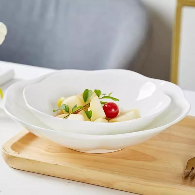SONGCHAO Party Supplies Personalized Creative Dinner Plate, Nordic Style Tableware, Household Dish Plate, Soup Plate, Rice Plate, Deep Plate, Ceramic Dish Party Plates (Size : Large)