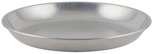 Winco Brushed Aluminum Seafood Tray - 12" Diam.x1-1/2 D, Single Tray