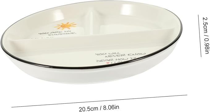 Ceramic Divided Plate Portion Control Bowl with Compartments for Party Restaurant Use Easy to Clean Stylish Design for Entertaining for Snacks Appetizers