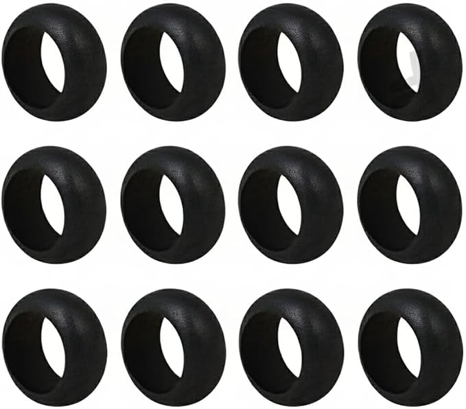 Wooden Black Napkin Rings Dining Table Napkin Holder, Classic Everyday Use Thanksgiving, Christmas Napkin Rings Buckles,Festive Party Gift Farmhouse for Table (Black Set of 12)