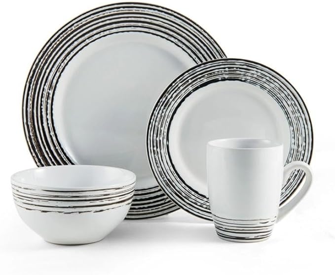 Dinner Plates Set 16-Piece Dinnerware Set Stoneware Dish Food Plate Ceramic Dishes To Eat Sets Tableware Kitchen