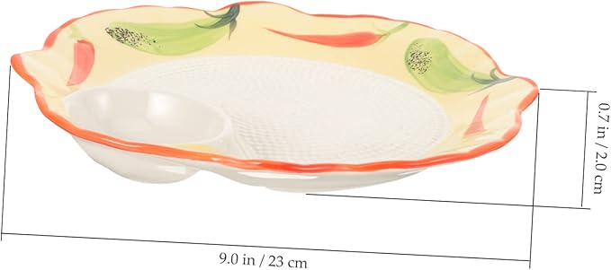 Creative Ceramic Dumpling Plate Sauce Dish Large Non-Stick Divided Serving Tray for Home Use for Sushi Appetizers and Snacks