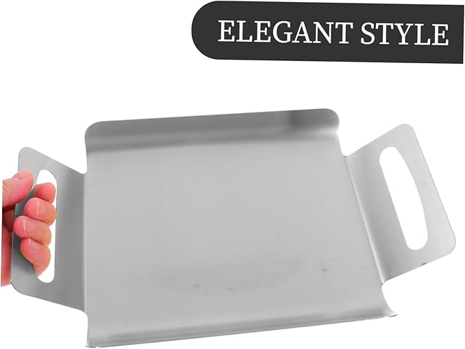 Garneck Korean Style Stainless Steel Bread Tray Silver Multi-Purpose Platter Snack Dishes Cake Tray Portable Serving Platter