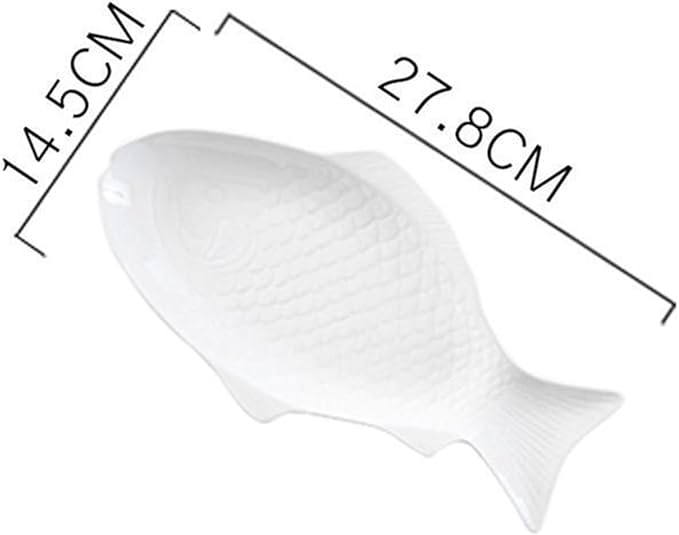 SONGCHAO Party Supplies Creative Fish-shaped Ceramic Plate Household Fish Plate Steamed Fish Plate Restaurant Snack Plate Kitchen Tableware Party Plates