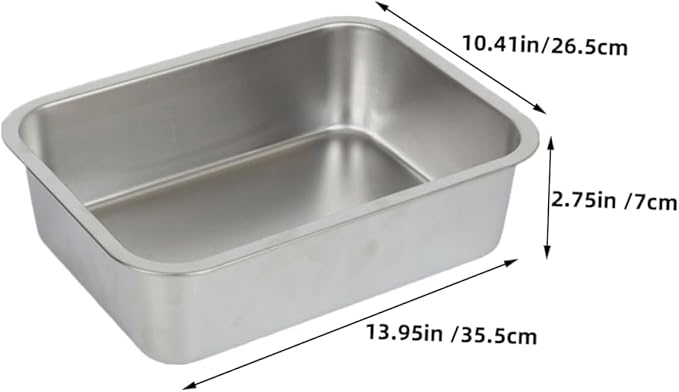 2Pcs Stainless Steel Buffet Tray Catering Food Pan Capacity Serving Dish for Parties Kitchen Use Easy to Clean