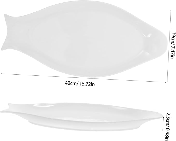 GLEAVI Pure White Oval Plate Ceramic Steamed Plate Household Kitchen Serving Platter for Home and Restaurant Use