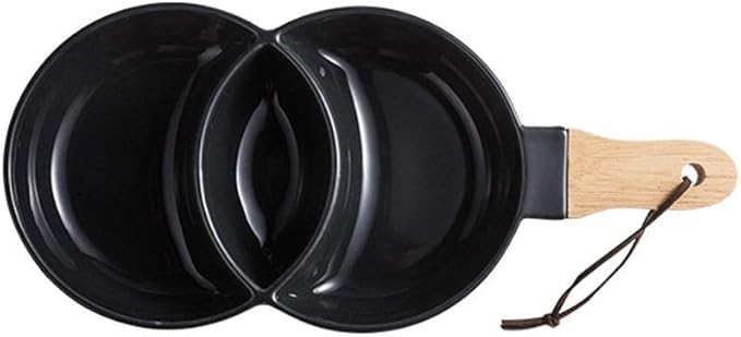 Dinner Plates/Appetizer Plates Ceramic Appetizer Plate, Snack Plate, Seasoning Plate, Tableware, Grid Plate, Salad Plate, Fruit Plate with Handle Bowl Sets,A