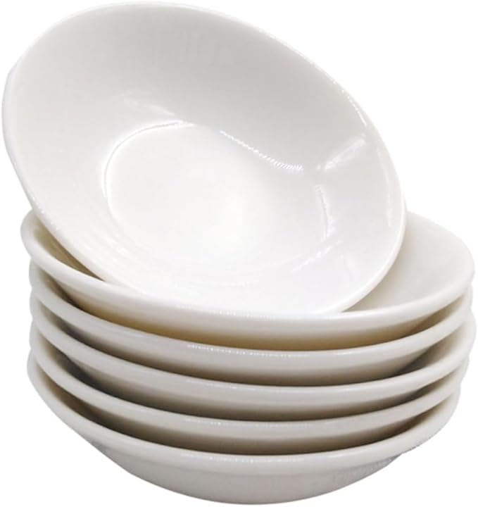 6pcs Ceramic Sauce and Vinegar Dipping Plates Small Condiment Dishes for Home and Restaurant Use Simple Design for Snacks and Sauces Appetizer Plates