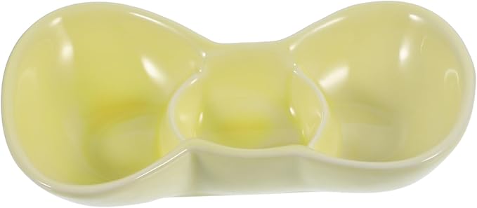 Bowls for Sauce, 1pc Dipping Dish Appetizer Plate Three Grid Seasoning Plate Condiment Plate Sauce Dish Flavored Dish Serving Dish Saucer Plate Vinegar Dish Seasoning(Yellow)