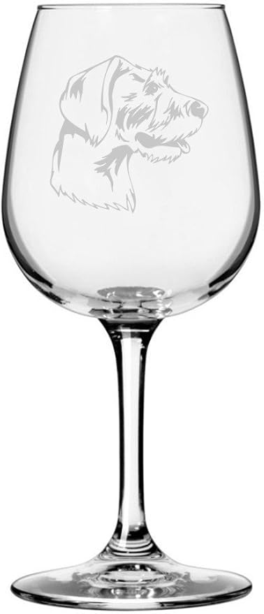 Etched Laser Art German Rough Haired Pointer Personalized Dog Themed Etched 12.75oz Wine Glass Custom Dog Breed Wine Glasses, Ideal for Pet Lovers, Personalized Birthday Gift for Men & Women