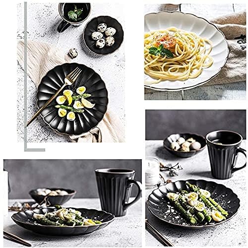 Porcelain Plate and Bowl Set,Dinnerware Set for Home or Special Restaurant, White Porcelain Dinnerware Set, Ceramic Plates and Bowls Sets, Modern Vintage Round Dishes Set