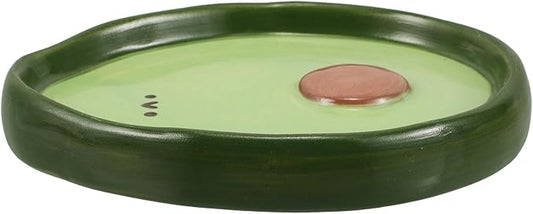 Cute Avocado Shaped Ceramic Salad Plates 4-inch Hand-painted Dipping Dish Small Appetizer Plate for Snacks and Fruits for Home and Parties
