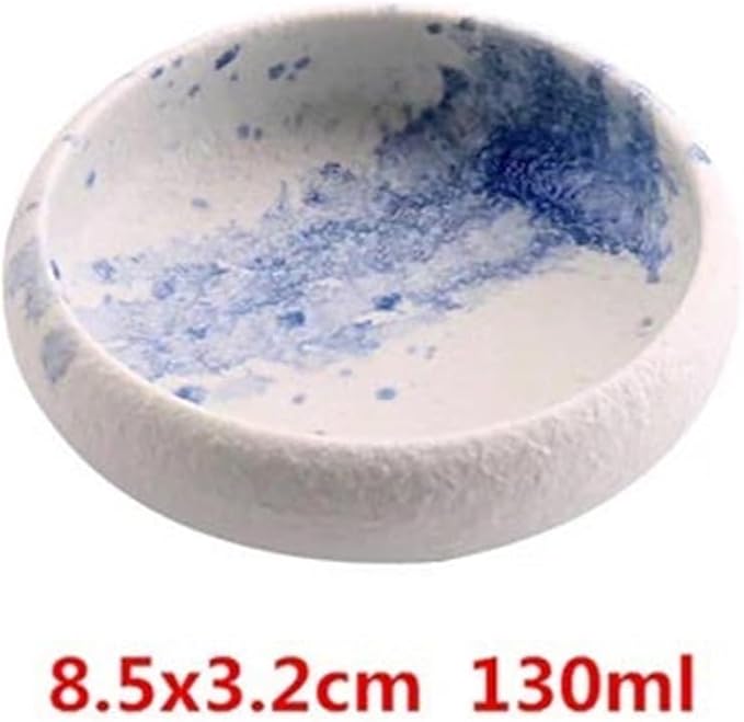 Appetizer Plates Soy Sauce Dipping Bowls, Ceramic Dipping Bowl, Dip Bowls Set Sauce Dish Tiny Bowls Side Dish for Condiment(Blue)