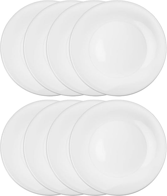 Ceramic Dessert Plates Set of 8, 6 Inch White Appetizer Plates, Round Small Plate for Cake Snacks, Porcelain Serving Plate for Appetizers, Microwave Oven and Dishwasher Safe (8 Pcs)