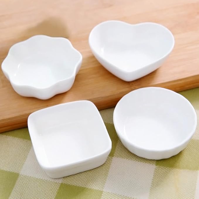 Alipis 2pcs Japanese Porcelain Dipping Bowls Condiment Dish Dessert Tray Appetizer Plates Ceramic Sauce Dishes
