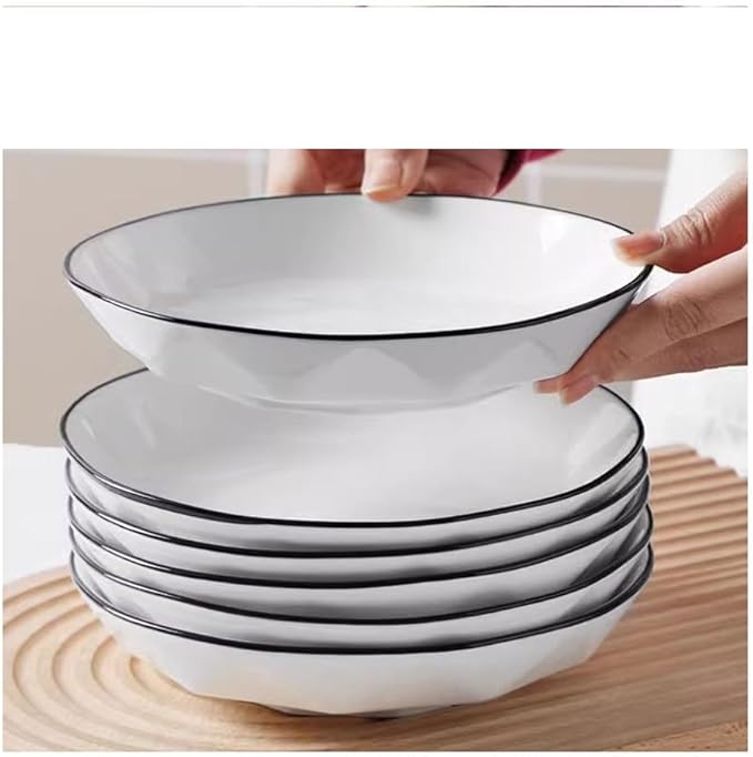SONGCHAO Party Supplies Nordic Ceramic Plate Dish Plate Home Plate Set Deep Soup Plate Creative Large Soup Plate Dessert Plate Party Plates (Color : 7inch)