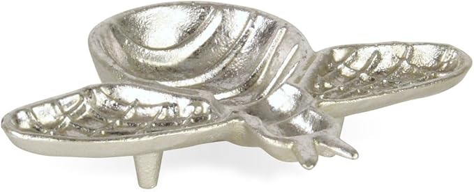 8" Silver Cast Iron Bumble Bee Trinket Tray