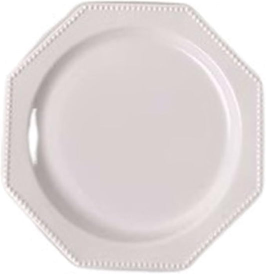 SONGCHAO Party Supplies Creative Octagonal Plate White Dessert Plate Home Restaurant Kitchen Plate Cake Plate Ceramic Retro Plate Party Plates (Color : B)