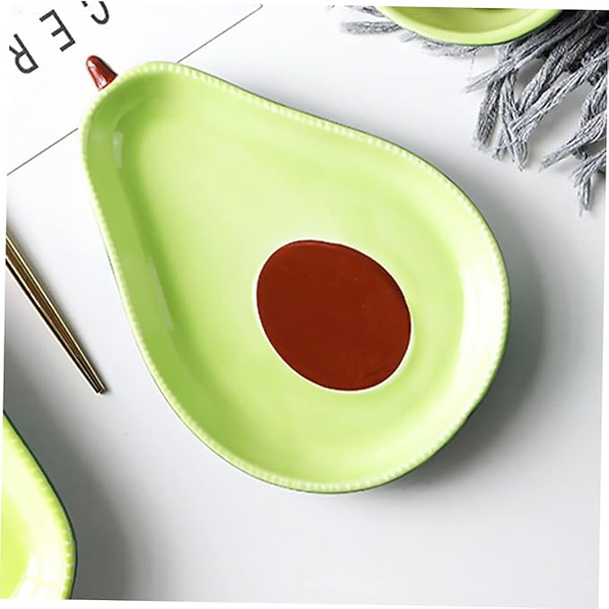 1pc Avocado Shape Ceramic Plate Medium Appetizer and Dessert Dish for Fruits and Snacks for Parties Family Gatherings and Restaurants