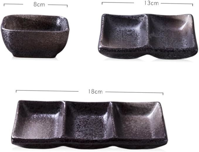 2pcs Square Ceramic Sauce Dishes Versatile Snack Plate Food Sauce Dish for Dipping Appetizer Use Easy to Clean for Condiments Fruits Nuts and Candies