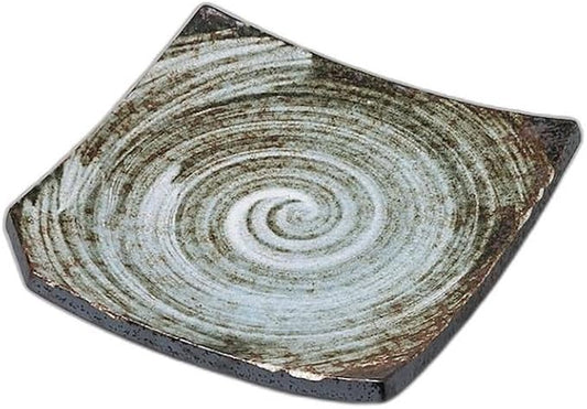 White Brush Square Plate Large [ 7.4 x 7.4 x 1.4 inches (18.7 x 18.7 x 3.5 cm) | Appetizer Plate Setomonohonpo