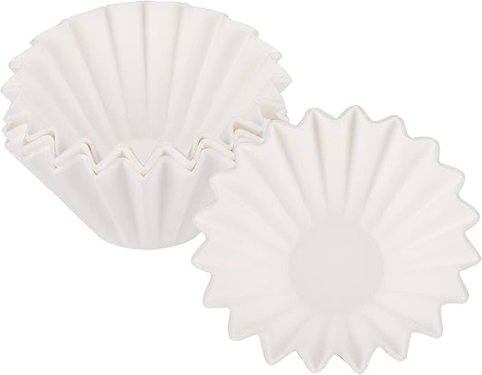 EUSOAR 1-4 Cup White Coffee Filters, Pack of 50 Small Size Disposable Basket Paper Filter, for Single Pour Over and Drip Coffee Makers, for Home Commercial Coffee Dripper and Brewers