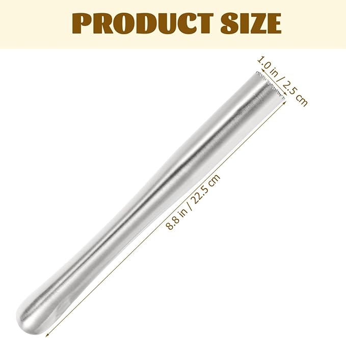 Stainless Steel Bar Muddler 9 Inch Ice Crusher and Lemon Hammer for Cocktail Mixing Fruit Crushing Home Bar Restaurant Party Use