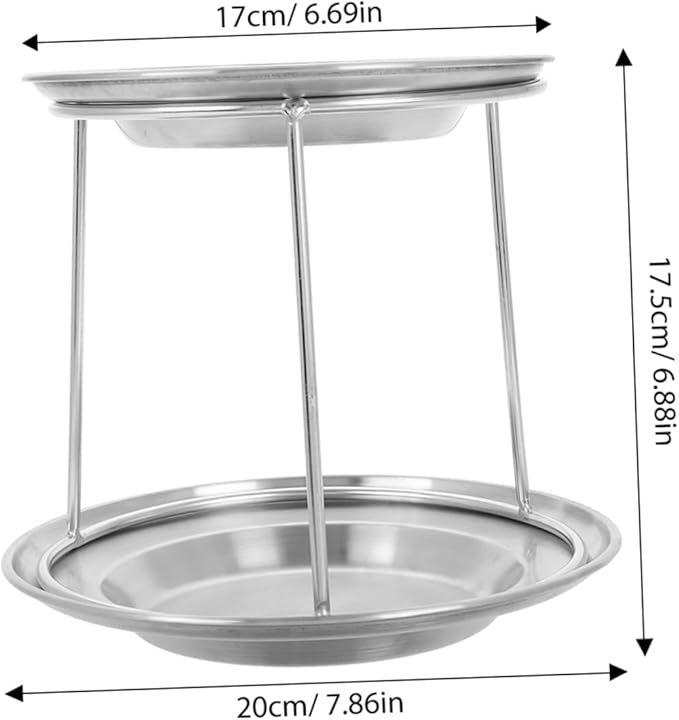Generic Stainless Steel Seafood Tray Set Cupcake Holder Party Seafood Stand Dessert Holder Appetizer Serving Tray Party Serving Tray Cake Display Stand Silver