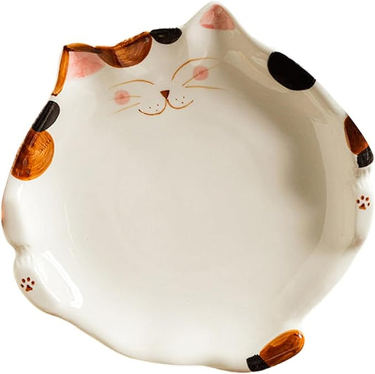 Three Cat Palette Ceramic Plate Cat Dishes Elevated Wedding Family Gathering