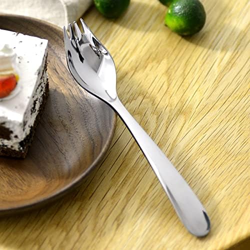 6-Pack Mini Stainless Steel Sporks, Back to school lunch supplies Fruit Appetizer Dessert Salad Flatware Set, 5.9-Inch Long(S)