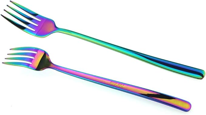 JASHII Mirror Polished Rainbow 20-Piece SUS304 Stainless Steel Flatware Set,Colorful Silverware Set Dinner Knife Fork Spoon Dessert Fork Salad Spoon Service for 4